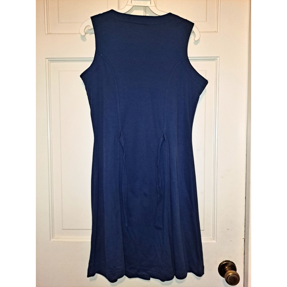 Basic Editions Navy Blue Sleeveless Button Up Min… - image 2